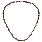 Sterling Silver Rhodium-plated 8-9mm Brown Near-Round Freshwater Cultured Pearl Necklace