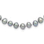 Sterling Silver Rhodium-plated 6-7mm Grey Near-Round Freshwater Cultured Pearl 24 inch Necklace