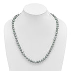 Sterling Silver Rhodium-plated 8-9mm Grey Near-Round Freshwater Cultured Pearl Necklace