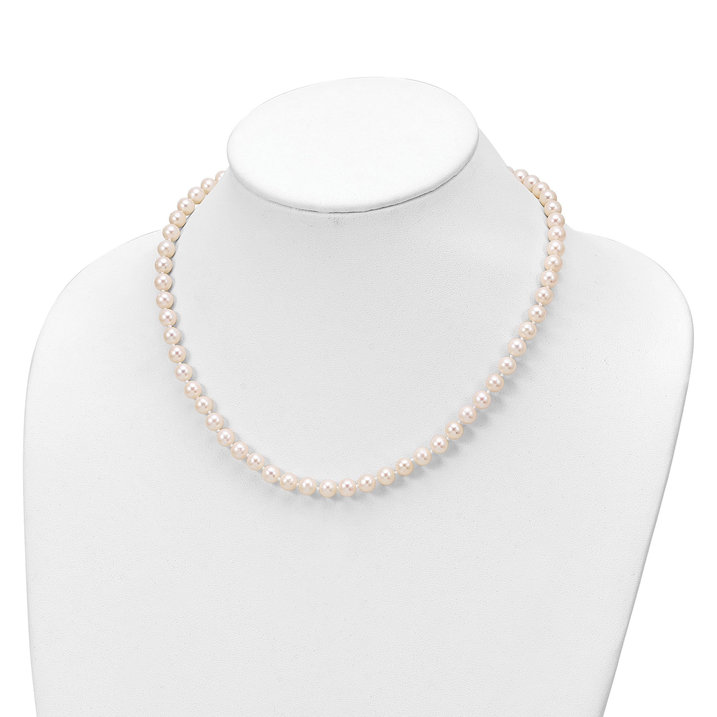 Sterling Silver Rhodium-plated 6-7mm White Semi-Round Freshwater Cultured Pearl 18 inch with 2 inch Extension Necklace, 7 inch Bracelet and Button Post Earrings Set