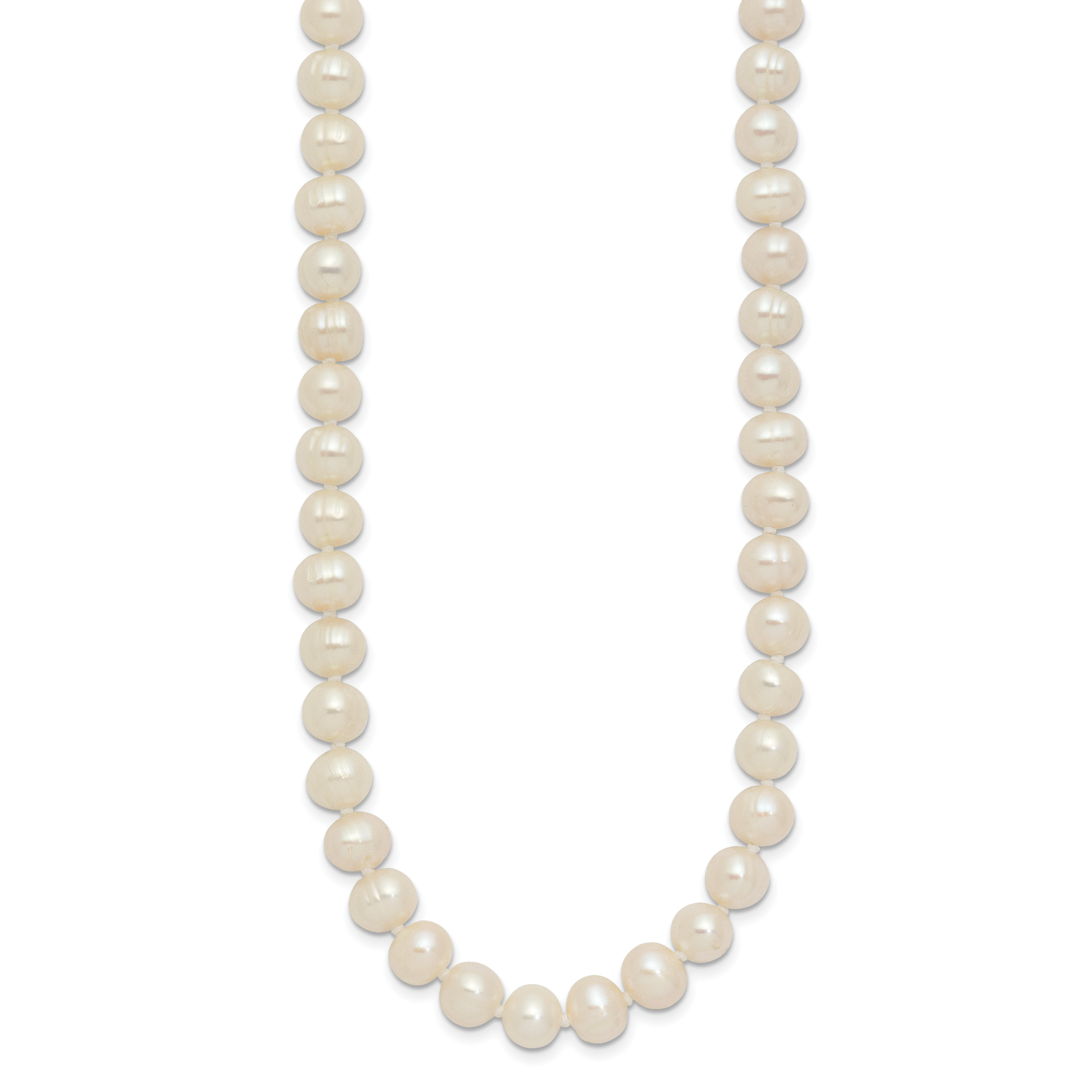 6-7mm White Semi-round Freshwater Cultured Pearl Endless 80 inch Necklace Secondary image