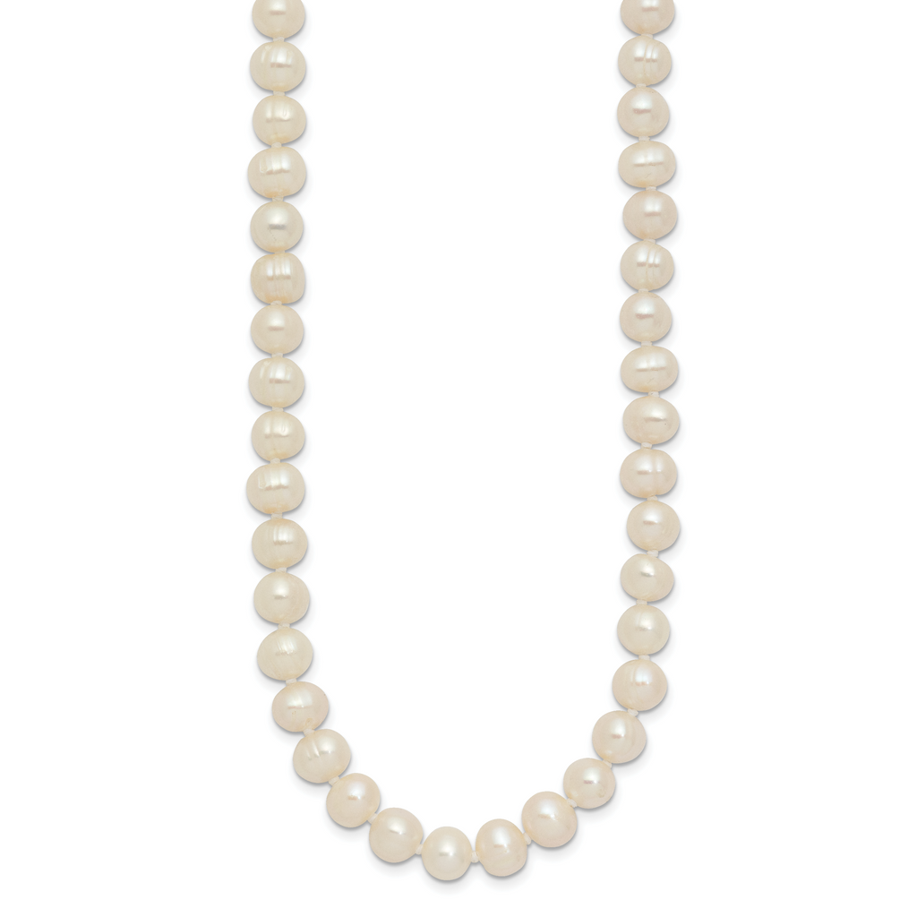 6-7mm White Semi-round Freshwater Cultured Pearl Endless 80 inch Necklace