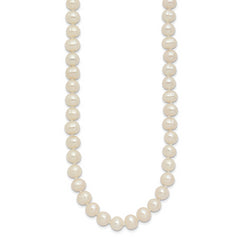 6-7mm White Semi-round Freshwater Cultured Pearl Endless 80 inch Necklace