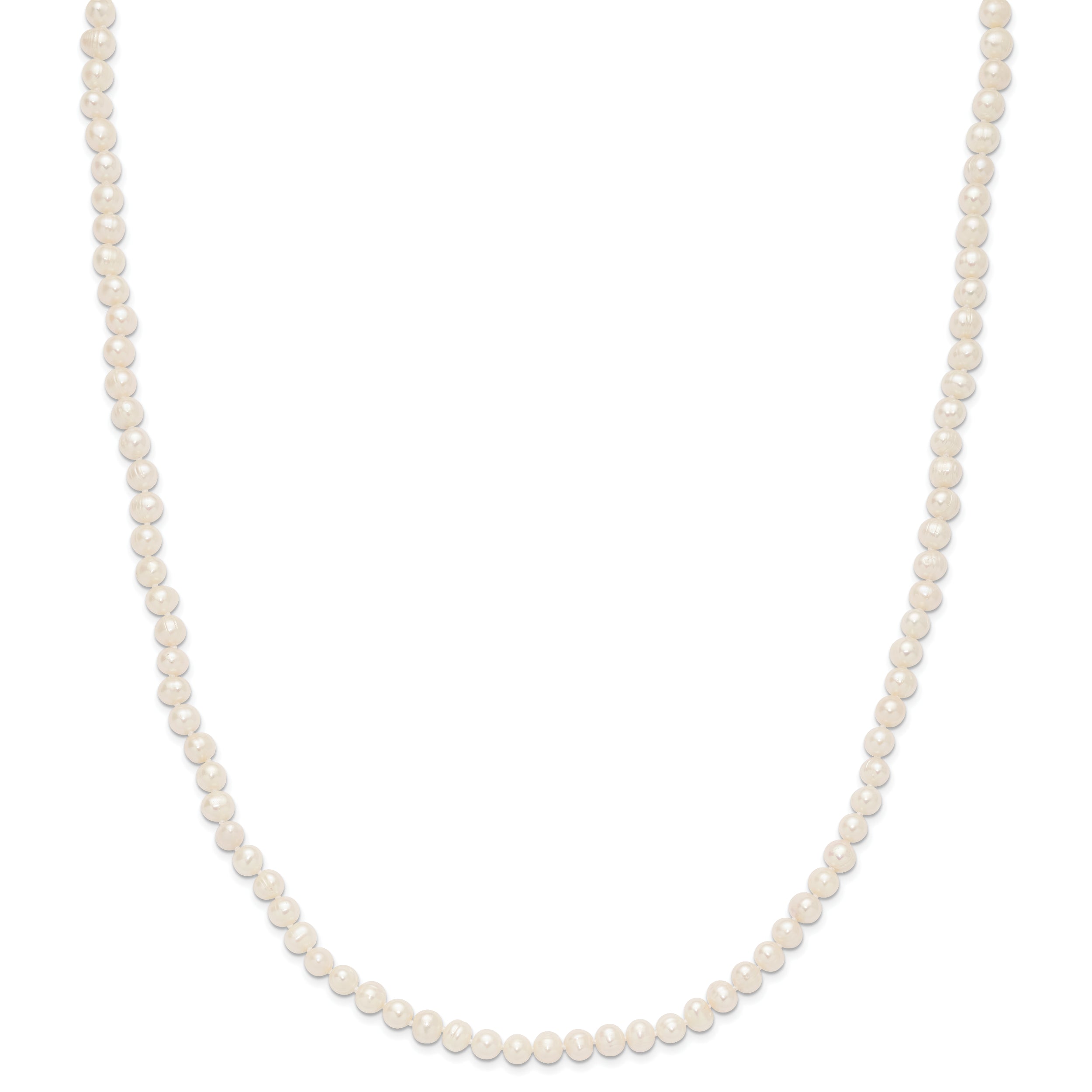 6-7mm White Semi-round Freshwater Cultured Pearl Endless 80 inch Necklace