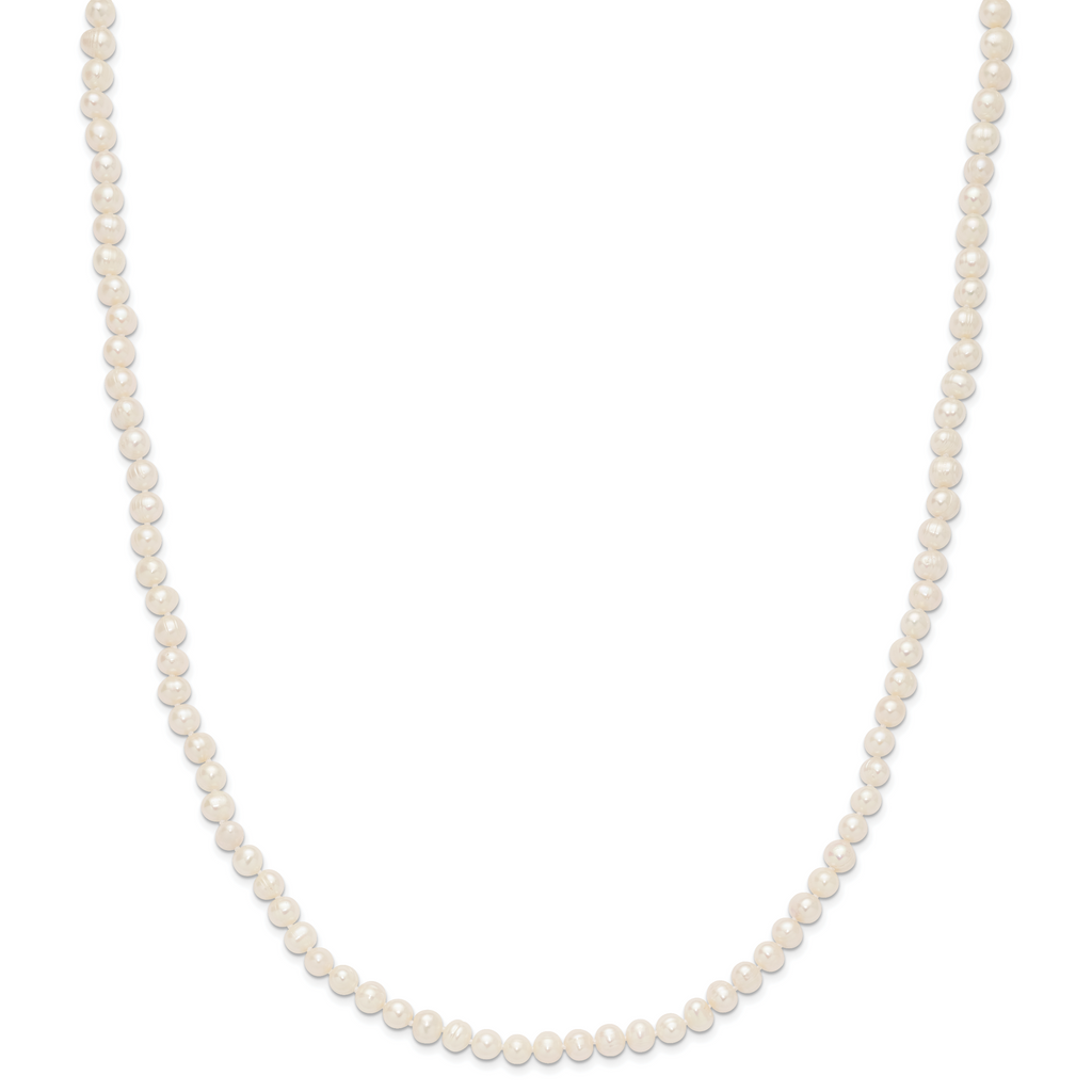 6-7mm White Semi-round Freshwater Cultured Pearl Endless 80 inch Necklace