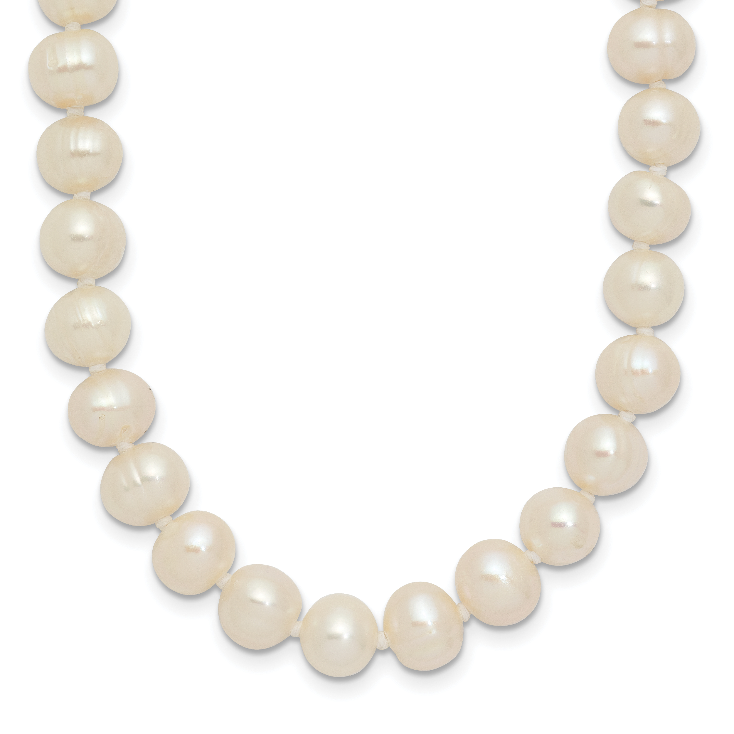 6-7mm White Semi-round Freshwater Cultured Pearl Endless 80 inch Necklace Main image