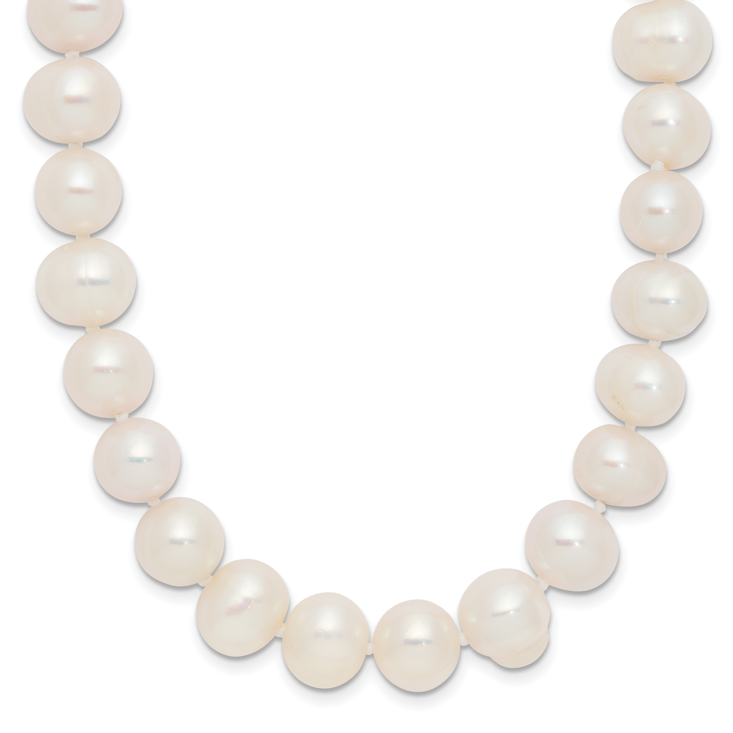 9-10mm White Semi-Round Freshwater Cultured Pearl Endless 80 inch Necklace Main image