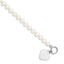 Sterling Silver Rhodium-plated 8-9mm White Near-Round Freshwater Cultured Pearl Heart Toggle 7.5 inch Bracelet