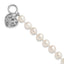Sterling Silver Rhodium-plated 8-9mm White Near-Round Freshwater Cultured Pearl Heart Toggle 7.5 inch Bracelet