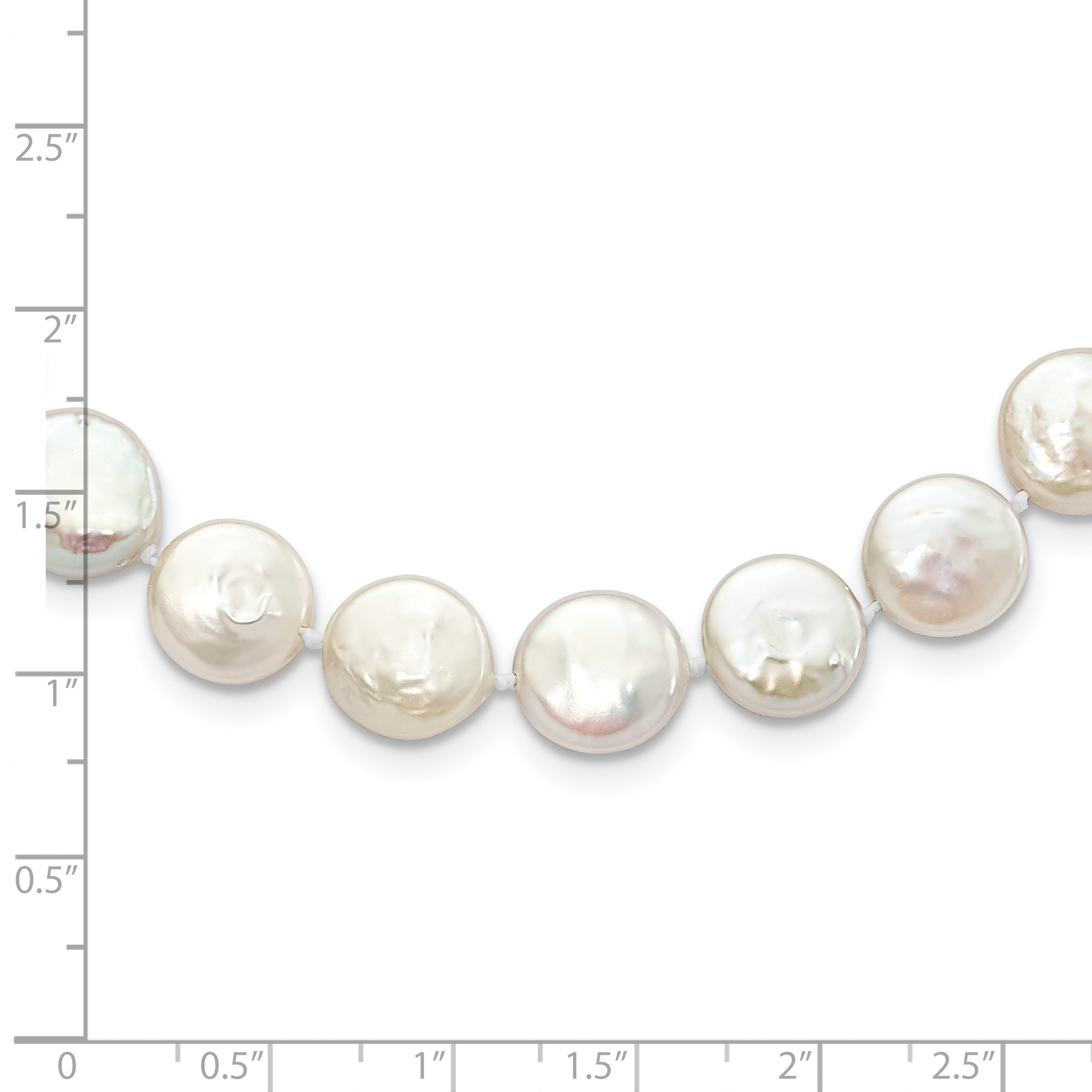 Sterling Silver Rhodium-plated 10-11mm White Coin Freshwater Cultured Pearl 18 inch Necklace