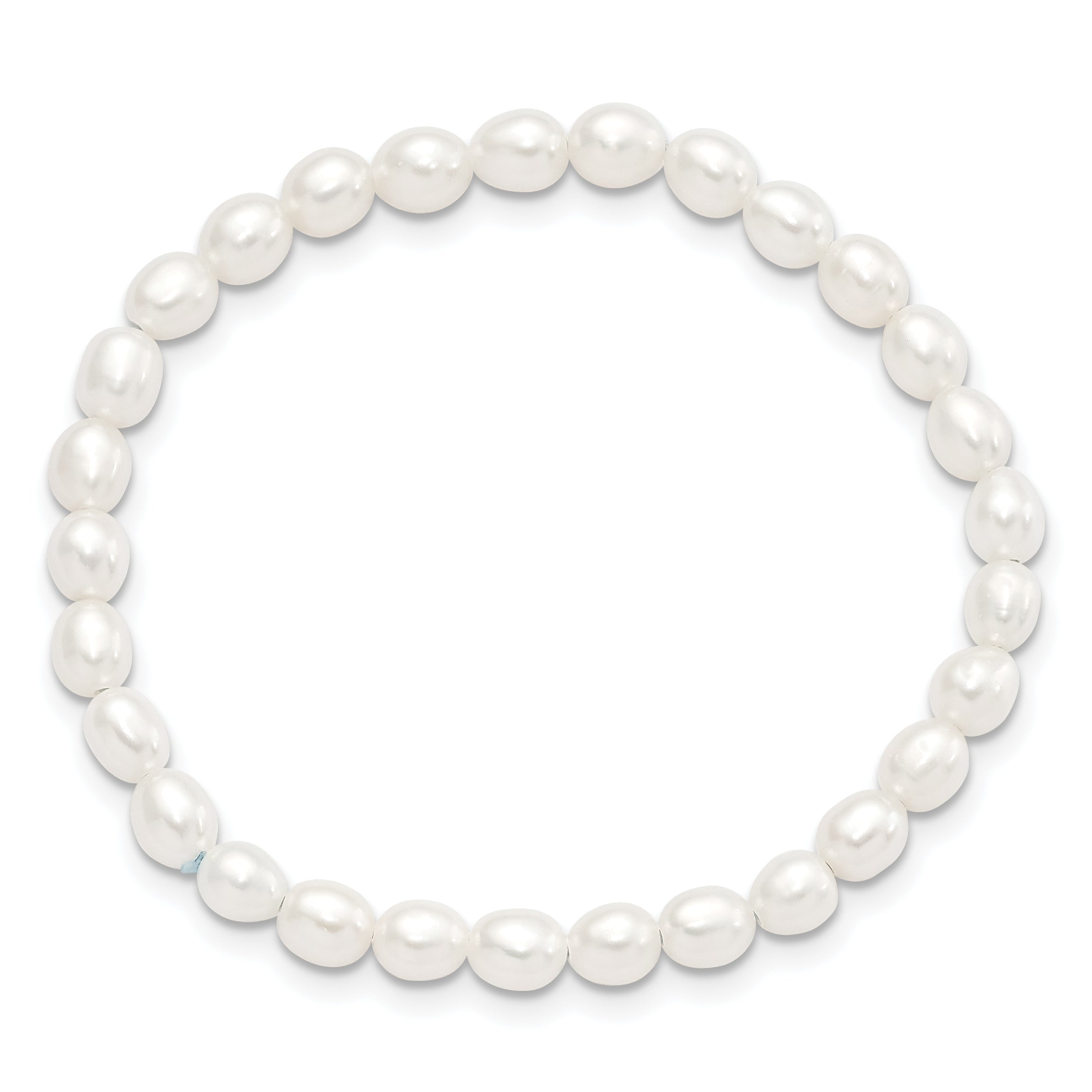 Children's 4-5mm White Rice Freshwater Cultured Pearl Stretch Bracelet Secondary image