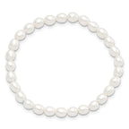 Children's 4-5mm White Rice Freshwater Cultured Pearl Stretch Bracelet