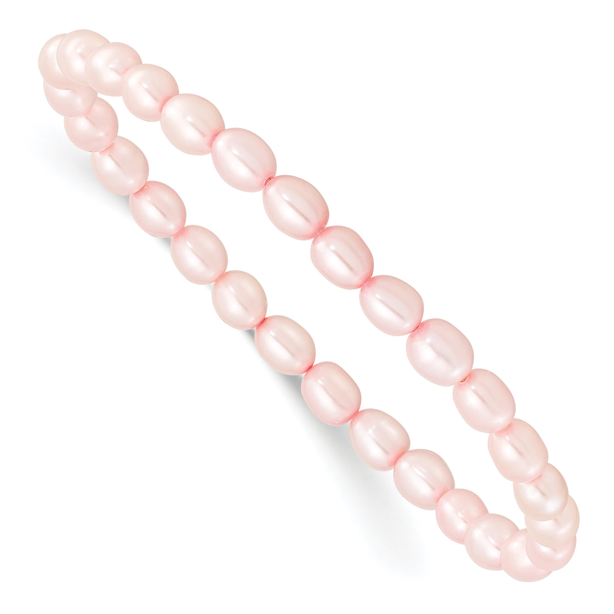 Children's 4-5mm Pink Rice Freshwater Cultured Pearl Stretch Bracelet Main image