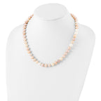 Sterling Silver Rhodium-plated 8-9mm Multi-color Near-Round Freshwater Cultured Pearl 20 inch Necklace