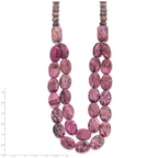 Sterling Silver Charoite, Jade, Pink and Purple Jasper With 2in ext Necklace
