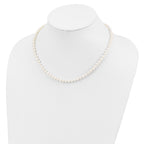 Sterling Silver Rhodium-plated 4-5mm White Near-Round Freshwater Cultured Pearl Necklace