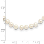 Sterling Silver Rhodium-plated 4-5mm White Near-Round Freshwater Cultured Pearl 18 inch Necklace