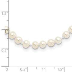 Sterling Silver Rhodium-plated 4-5mm White Near-Round Freshwater Cultured Pearl 7.25 inch Bracelet