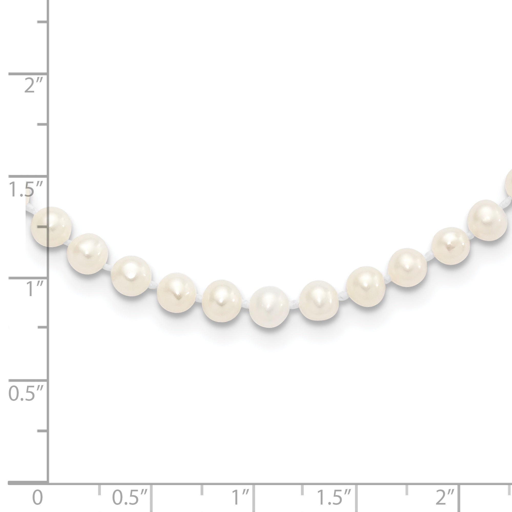 Sterling Silver Rhodium-plated 4-5mm White Near-Round Freshwater Cultured Pearl 20 inch Necklace Secondary image