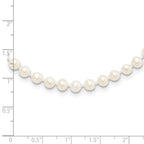 Sterling Silver Rhodium-plated 4-5mm White Near-Round Freshwater Cultured Pearl 28 inch Necklace