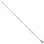 Women's Sterling Silver Rhodium-Plated 4-5mm Freshwater Cultured Pearl Bracelet