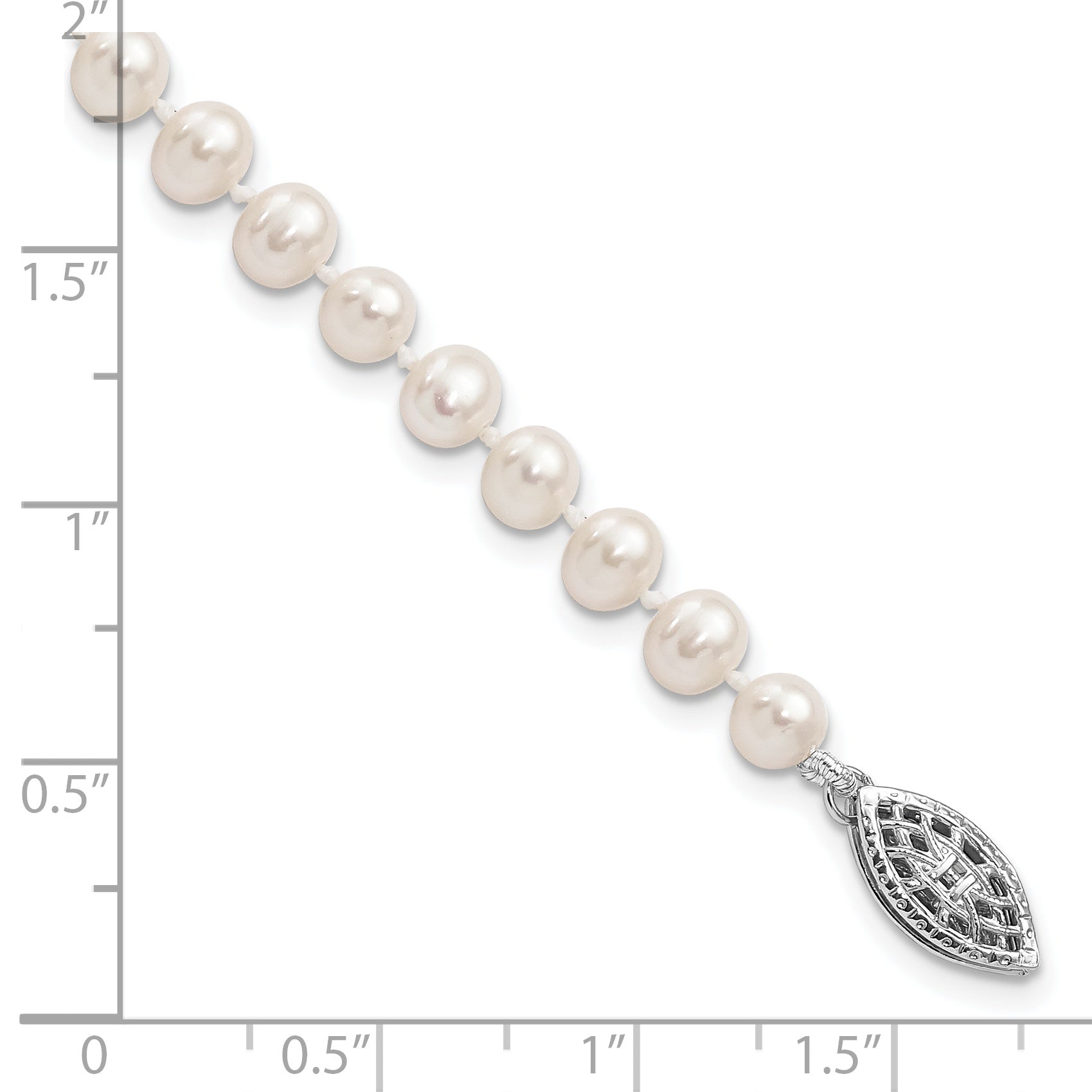 Women's Sterling Silver Rhodium-Plated 4-5mm Freshwater Cultured Pearl Bracelet
