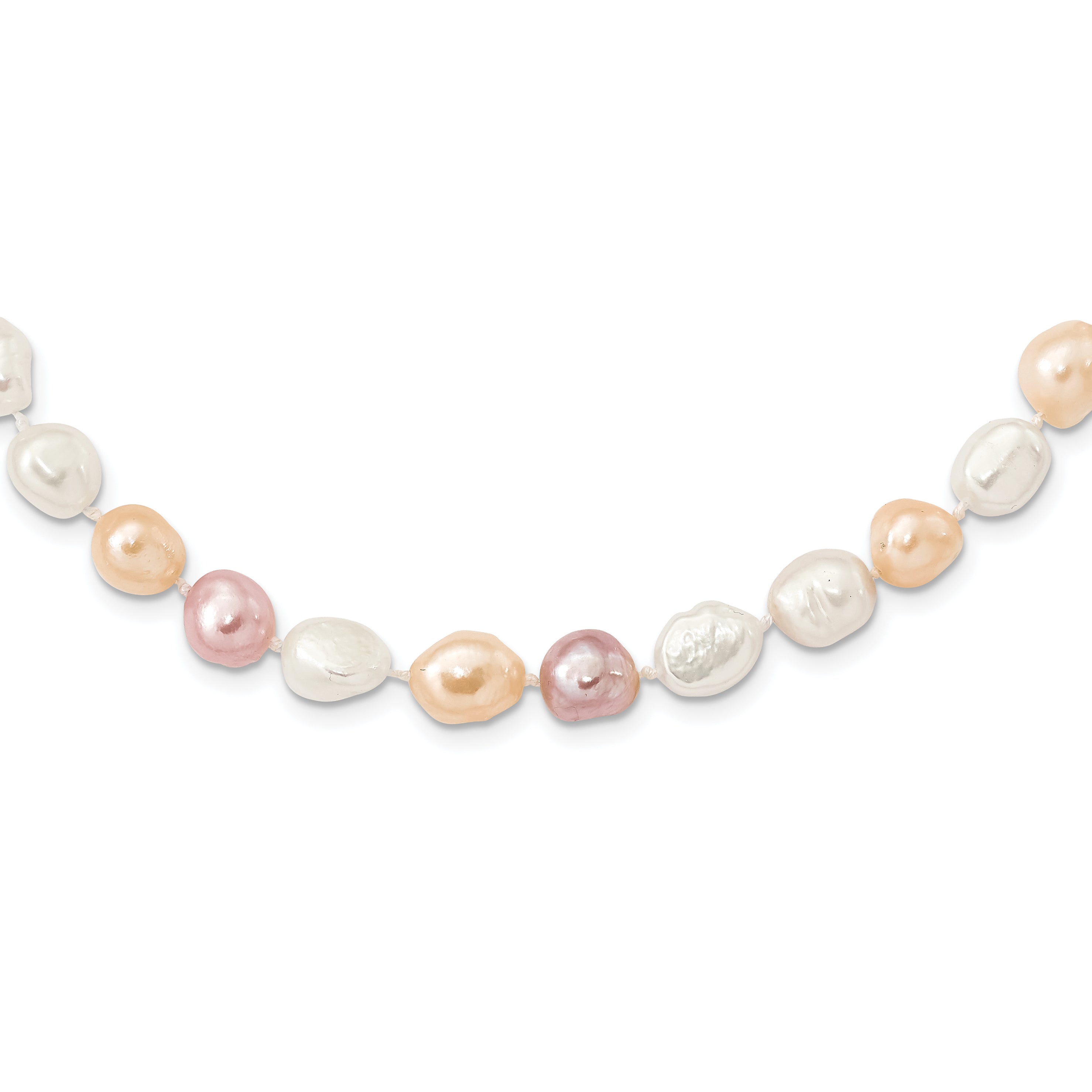 9-11mm White, Pink and Purple Baroque Freshwater Cultured Pearl Endless 64 inch Necklace Main image