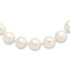 Sterling Silver Rhodium-Rhodium-Plated 12-13mm White Near-Round Freshwater Cultured Pearl 20 inch Necklace