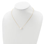 Sterling Silver Gold-plated 8-9mm White Near Round Freshwater Cultured Pearl 18 inch Necklace