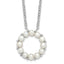 Sterling Silver Rhodium-Rhodium-Plated 3-3.5mm White Button Freshwater Cultured Pearl 16 inch with 1.75 inch Extension Necklace