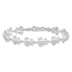 De-Ani Sterling Silver Rhodium-plated Polished Sea Turtle 7.5 inch Bracelet