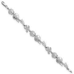 De-Ani Sterling Silver Rhodium-plated Polished Sea Life Bracelet