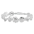De-Ani Sterling Silver Rhodium-plated Polished Multi-Shell and Sealife Bracelet