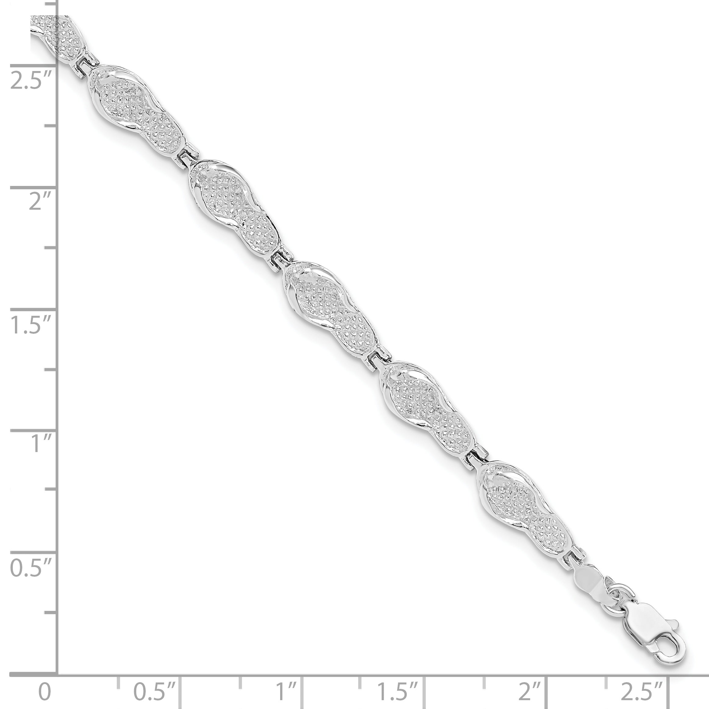 De-Ani Sterling Silver Rhodium-plated Polished Flip-flop Bracelet Secondary image