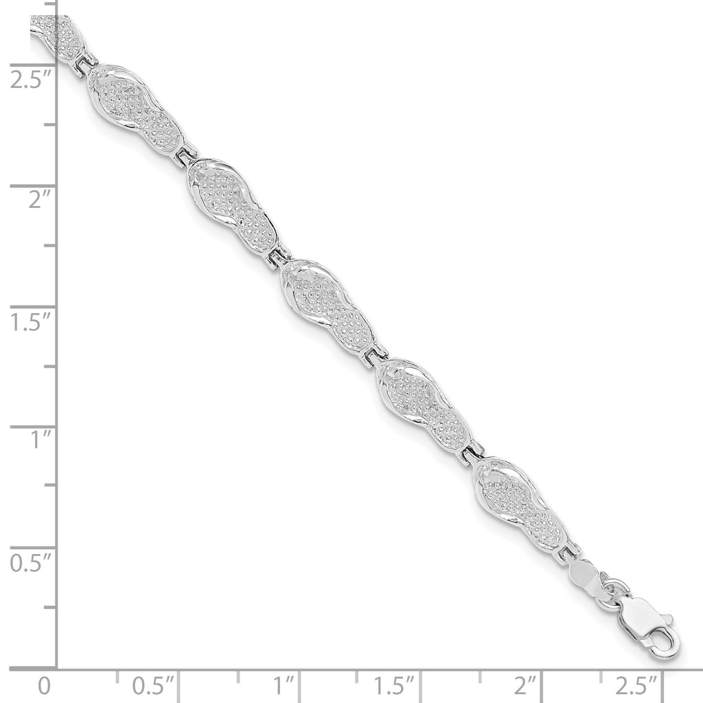 De-Ani Sterling Silver Rhodium-plated Polished Flip-flop Bracelet