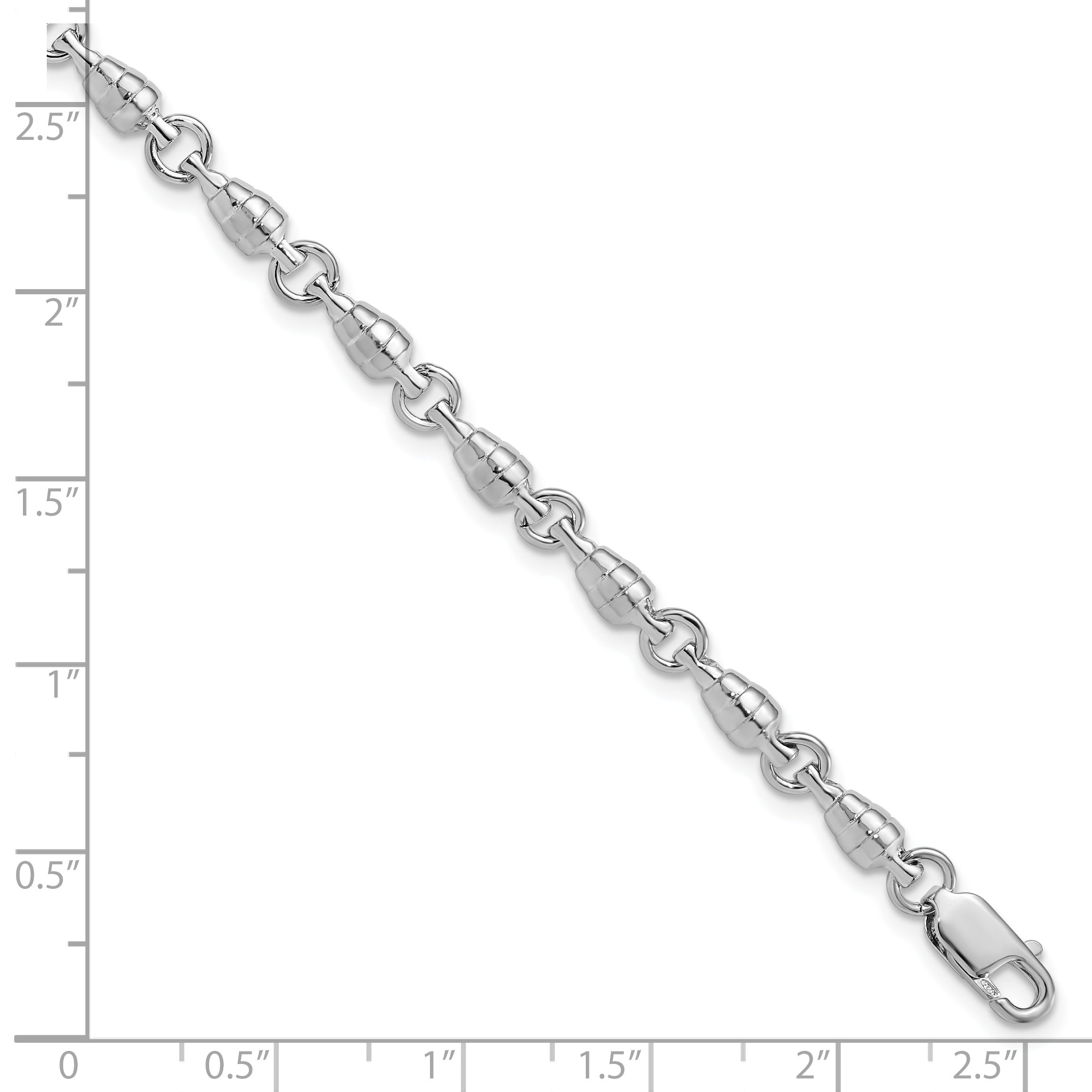 De-Ani Sterling Silver Rhodium-plated Polished Swivel Link Bracelet Secondary image