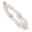 6-8mm White, Pink and Purple Rice Freshwater Cultured Pearl and Glass Bead Stretch 3-Bracelet Set