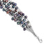 Sterling Silver Rhodium-Rhodium-Plated 6-7mm Black Semi-Round Freshwater Cultured Pearl Multi Strand 7.5 inch Bracelet