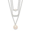 Sterling Silver Rhodium-Rhodium-Plated Multi Strand CZ and Glass Pearl Necklace