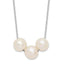 Sterling Silver Rhodium-Rhodium-Plated 8-9mm White Near-Round Freshwater Cultured Pearl 17 inch Necklace