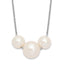 Sterling Silver Rhodium-Rhodium-Plated 8-10mm White Near-Round Freshwater Cultured Pearl 17 inch Necklace