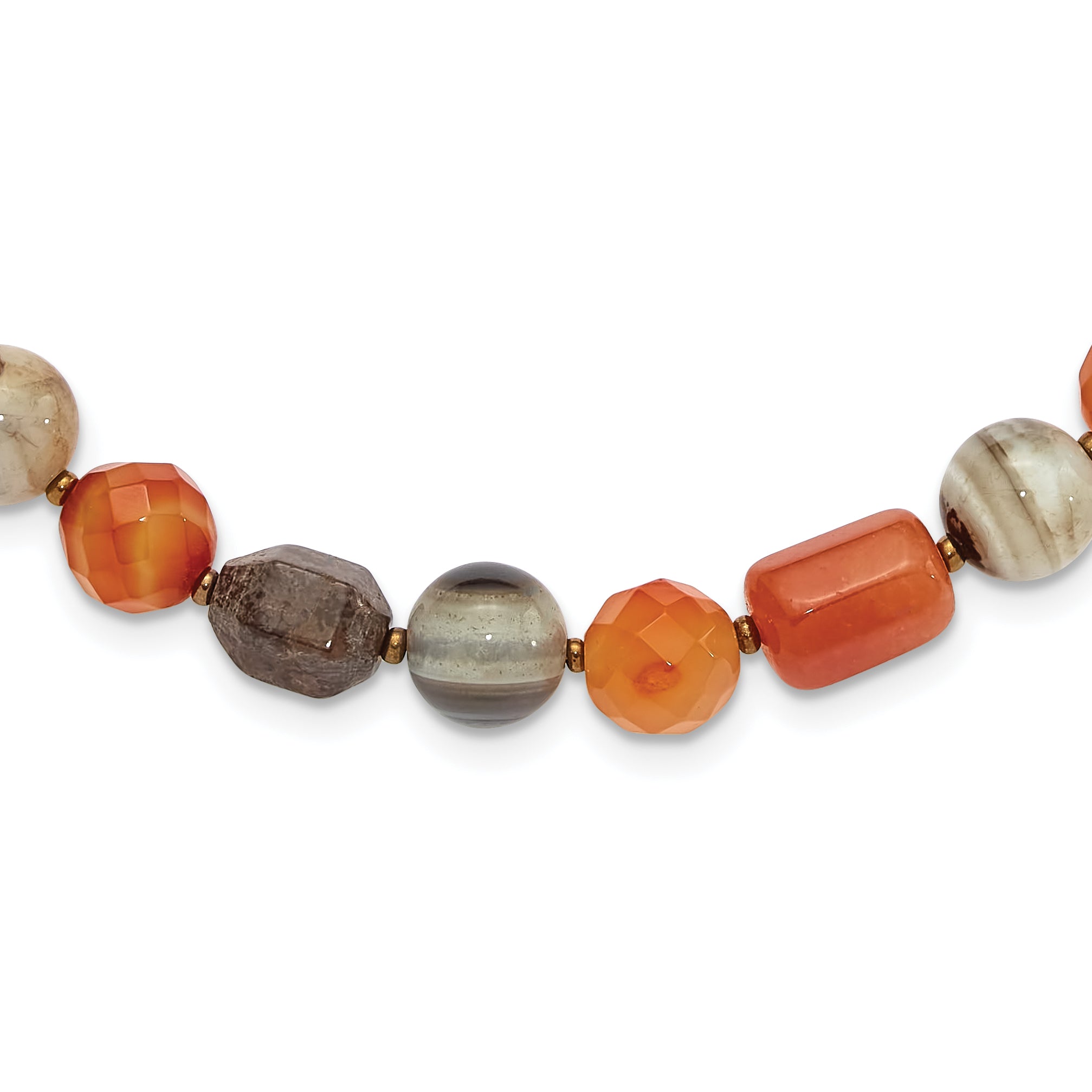 Sterling Silver Multi Stone 18.5in With 2 Inch Extention Necklace