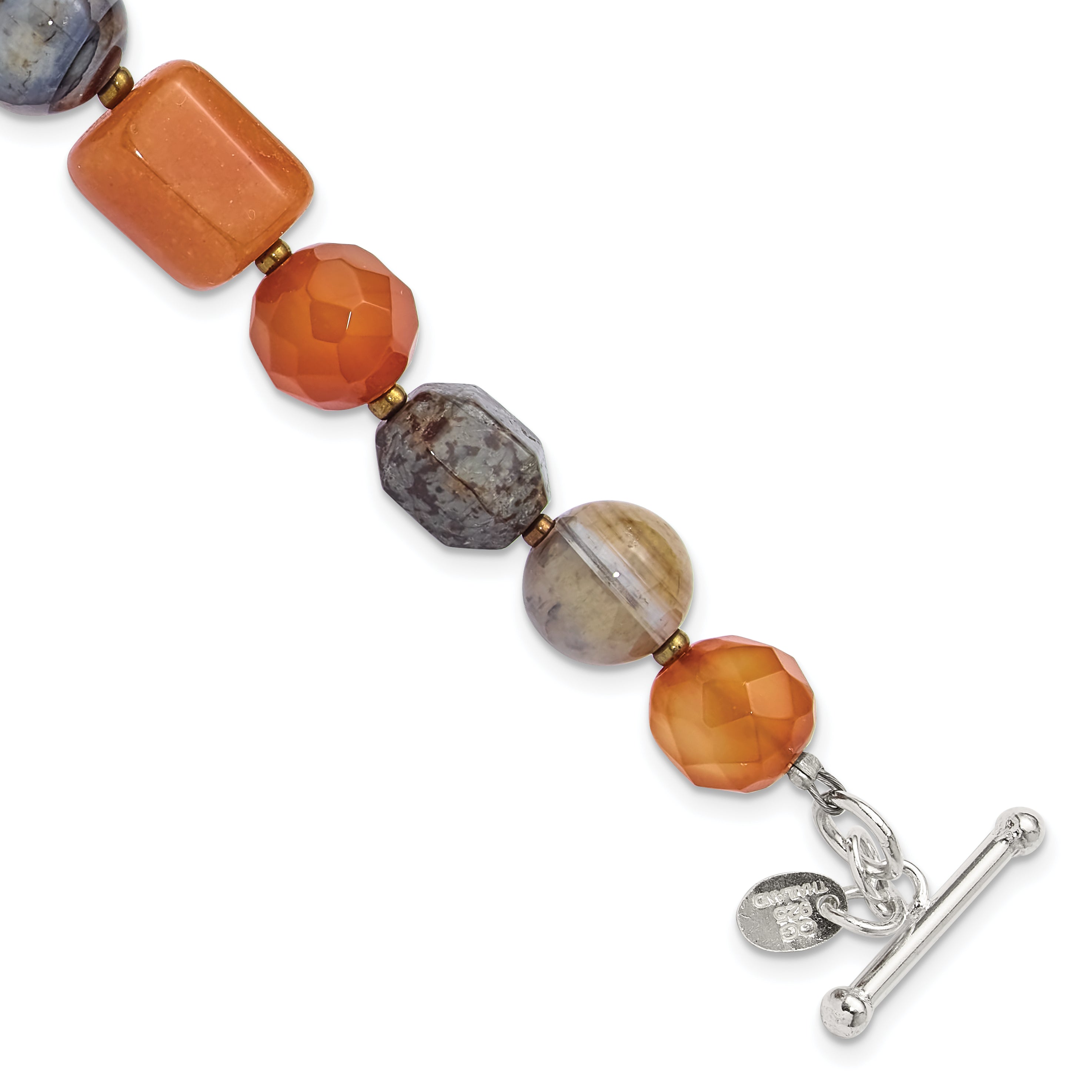Sterling Silver Multi Stone 8in w/.5in ext Bracelet Main image
