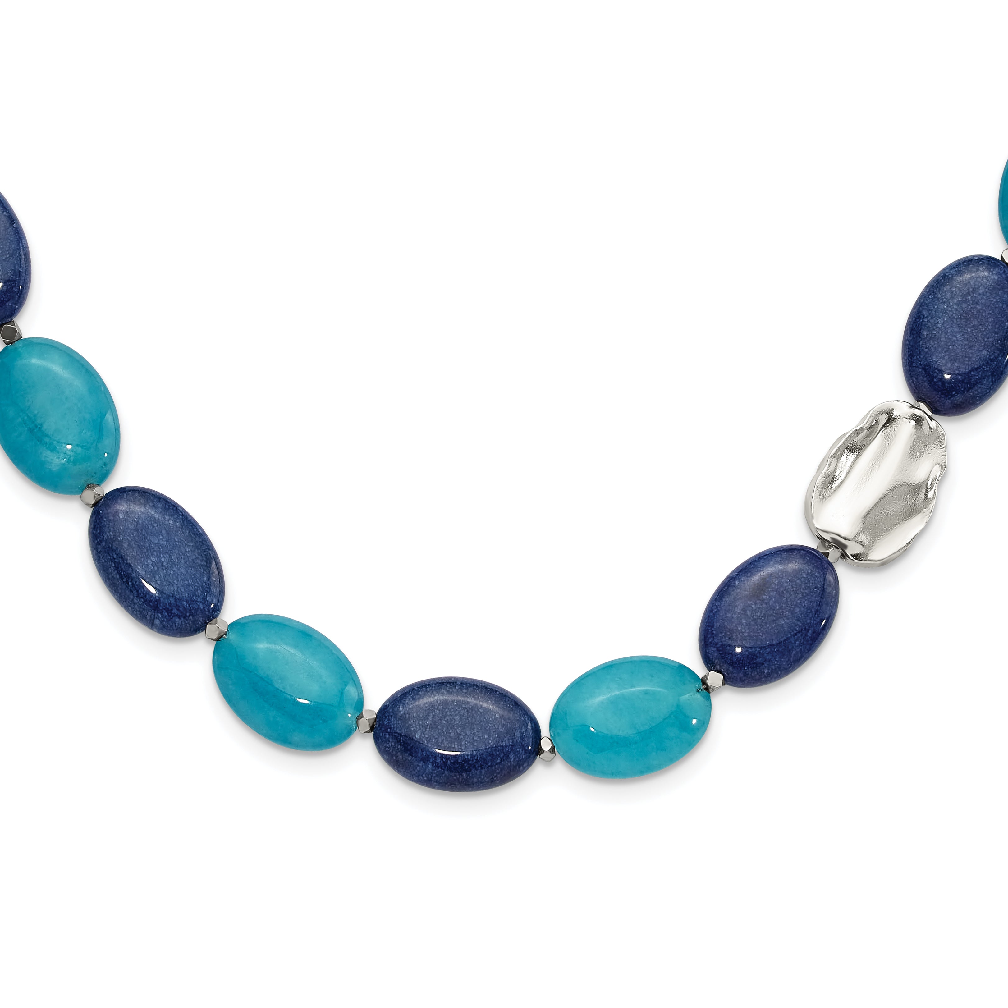 Sterling Silver Hematite, Jade, Lapis, Quartz With 2 Inch Extention Necklace Main image
