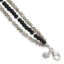 Sterling Silver Agate,Labradorite,Quartz 3-Strand 1in ext Bracelet