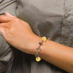 Sterling Silver Multi Stone 7.5in w/1in ext Bracelet