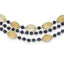 Sterling Silver Blue Agate/Citrine 3-Strand 16.5in With 2 Inch Extention  Necklace