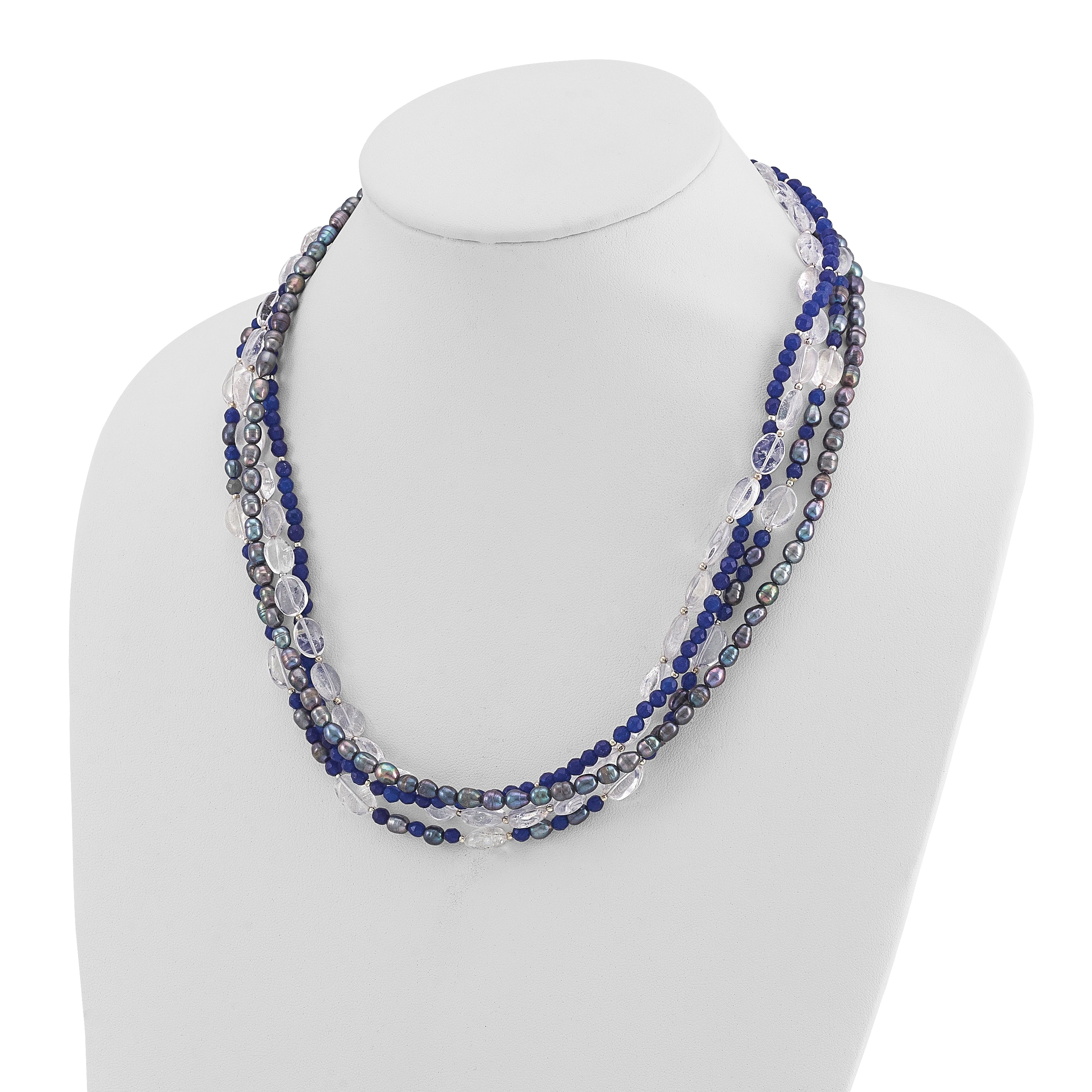 Sterling Silver FWC Pearl/Quartz Adjustable 17in or 40in Necklace Secondary image