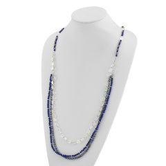 Sterling Silver FWC Pearl/Quartz Adjustable 17in or 40in Necklace