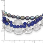 Sterling Silver FWC Pearl/Quartz Adjustable 17in or 40in Necklace